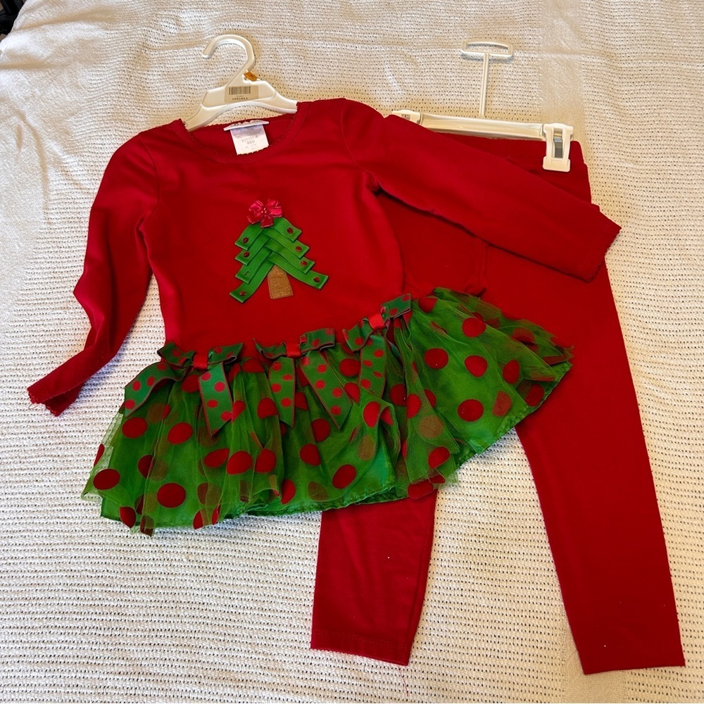 Toddler Girls 3T Christmas outfit (2 pieces) Holiday Photo’s Party Tulle Tutu
